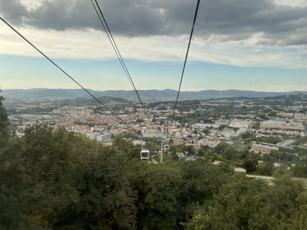 View over Guimarães from the Penha cable car